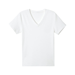 alex stevens 正肩V领露锁骨t恤女夏季修身显瘦短袖内搭外穿上衣