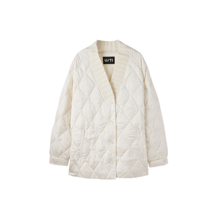 U/TI新中式提花羽绒服女国风设计感轻量廓形外套尤缇2025冬季新款