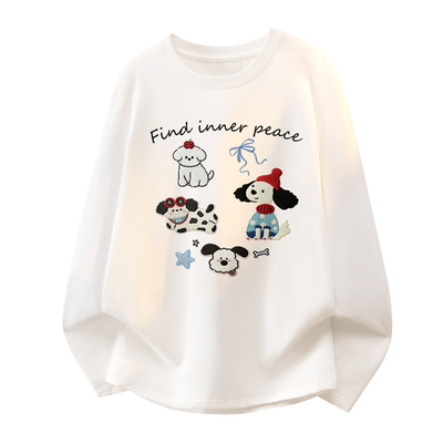 名创优品180G重磅纯棉圆领衣服女