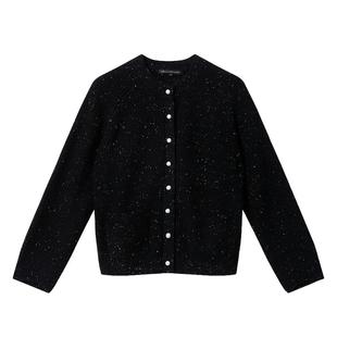 23区日系春季通勤宽松山羊绒圆领针织毛衣开衫羊绒开衫商场同款