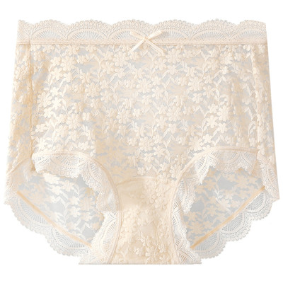 蝶安芬蕾丝女纯棉裆性感透明内裤