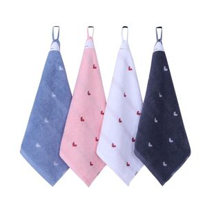 金号纯棉挂式小方巾小毛巾擦手巾洗脸家用成人儿童四方巾可印字