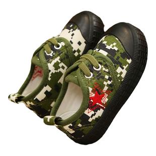 儿童解放鞋宝宝怀旧春秋帆布鞋迷彩鞋女童低帮复古红星鞋男童防滑