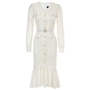 【奥莱】MAXRIENY千金小姐蕾丝裙秋季连衣裙鱼尾长裙