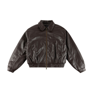 Dime MTL Debossed Wavy Jacket 美式复古短款男女仿皮衣夹克外套