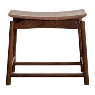 空器新中式凳子实木方凳黑胡桃木原木换鞋小板凳马鞍凳新中式茶凳