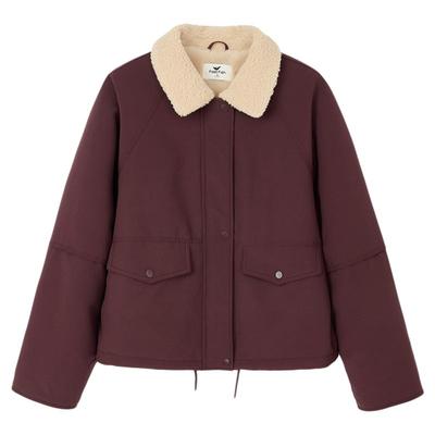 快鱼加绒翻领夹克2025年冬季新款休闲百搭毛领外套羊羔毛防风上衣