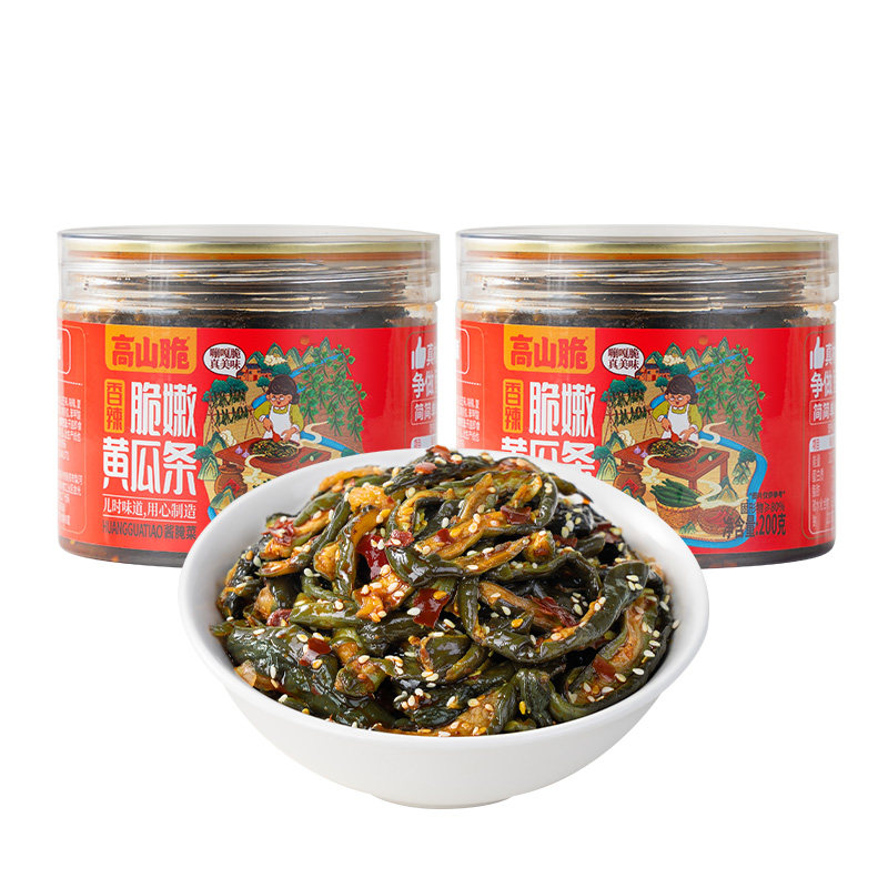 屋头香辣脆嫩咸菜黄瓜条下饭菜农家腌制瓶装