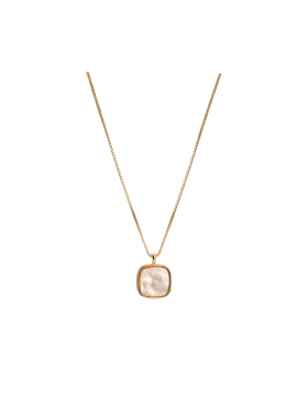 轻奢小众方形贝壳项链简约锁骨链