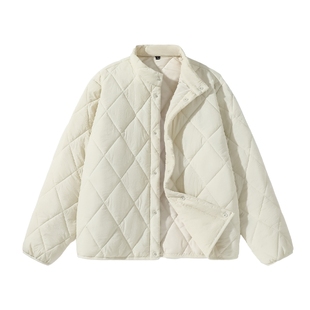 班尼路S&K系列棉服男款秋冬季保暖夹棉夹克衫浅色高级菱形格外套A