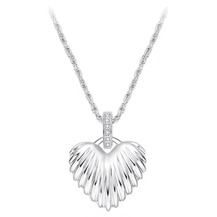 真我不凡S925纯银贝壳爱心项链女2025新款螺纹设计感锁骨链套链女