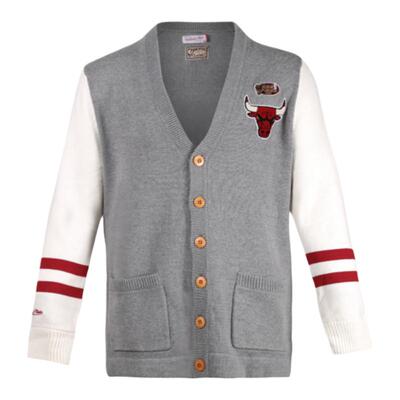 MN湖人公牛保暖开衫毛衣外套男女