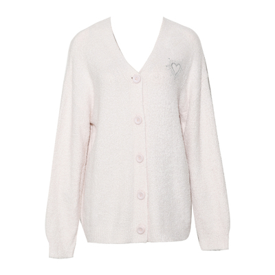 DPLAYSWEET简约舒适爱心亲肤保暖半边绒睡衣家居服套装女2025冬