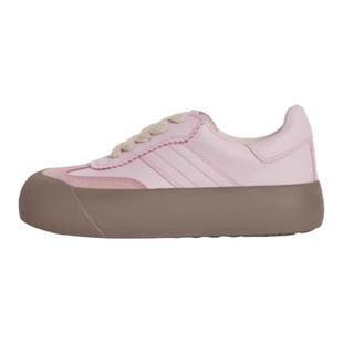 GOODBAI白敬亭同款蓬蓬鞋女鞋玫瑰盐粉色休闲鞋厚底学院风德训鞋