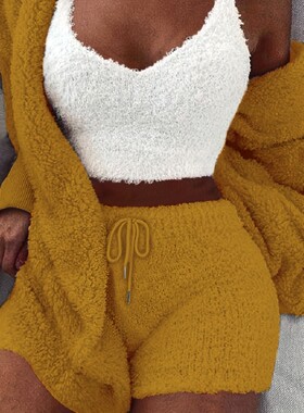 O 95600 Cozy Fleece Loungewear Set 毛绒家居服 欧美跨境