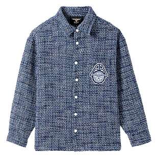 BOYLONDON春季情侣款小香风时尚百搭设计感长袖衬衫外套N21002