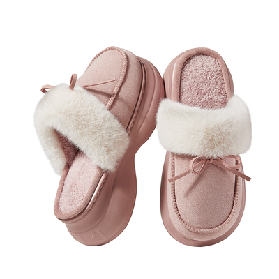 朴西厚底棉拖鞋女士家居秋冬季保暖防滑加厚毛绒2025新款穆勒棉鞋