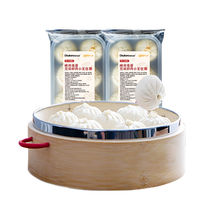 轻生活嵊州豆腐鲜肉老面包子300g