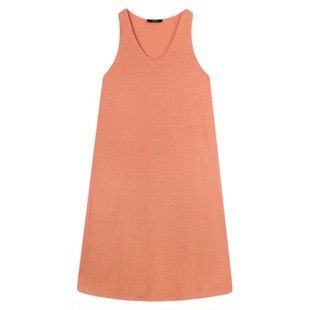 【清仓】悦己松弛 夏季薄款极简铜氨亚麻亲肤舒适背心连衣裙6815