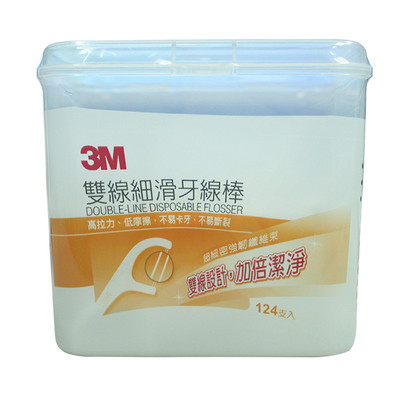 3M双线牙线棒清洁加倍赠便携盒