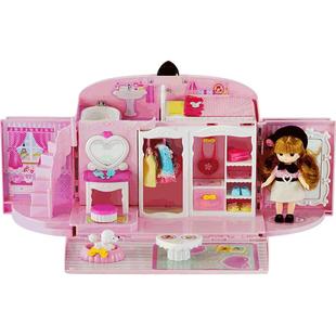 mimiworld迷你玫美萌宠提包屋房子洋娃娃过家家女孩玩具新年礼物