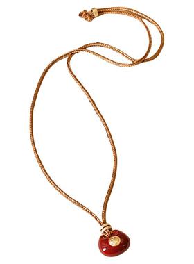 红色小福锁吊坠皮绳长项链高级感