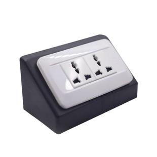 实验室专用PP电源插座盒操作台PVC塑料底盒斜面岛型 三角形线槽盒