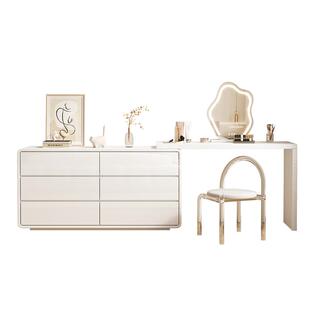 法式复古梳妆台斗柜小户型卧室床尾化妆桌妆台一体收纳柜2024新款