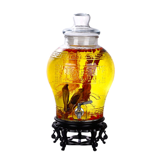 酿酒泡酒玻璃瓶带龙头5斤10斤20斤密封酒坛泡酒瓶酒坛子家用加厚