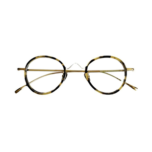 里予金色复古文青椭圆形纯钛板材手工眼镜男女通用小脸近视镜架
