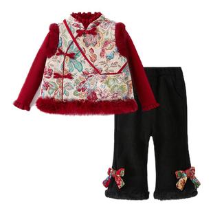 女童冬装2025新款套装洋气时髦超巨好看本命年国风拜年服儿童衣服