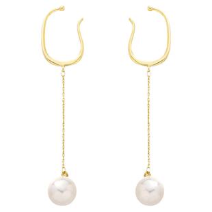 无耳洞鱼嘴夹耳饰女高级感2022年新款潮法式简约夏天长款珍珠耳夹