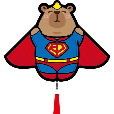 2026新款网红卡通卡皮巴拉飞天超人风筝微风易飞儿童手持大人专用