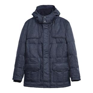伦敦雾冬季羽绒服男士可脱帽双约克四袋保暖白鸭绒商务休闲外套男
