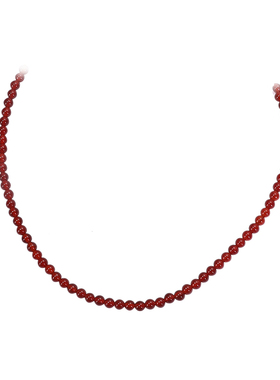 showdigu红色玛瑙项链