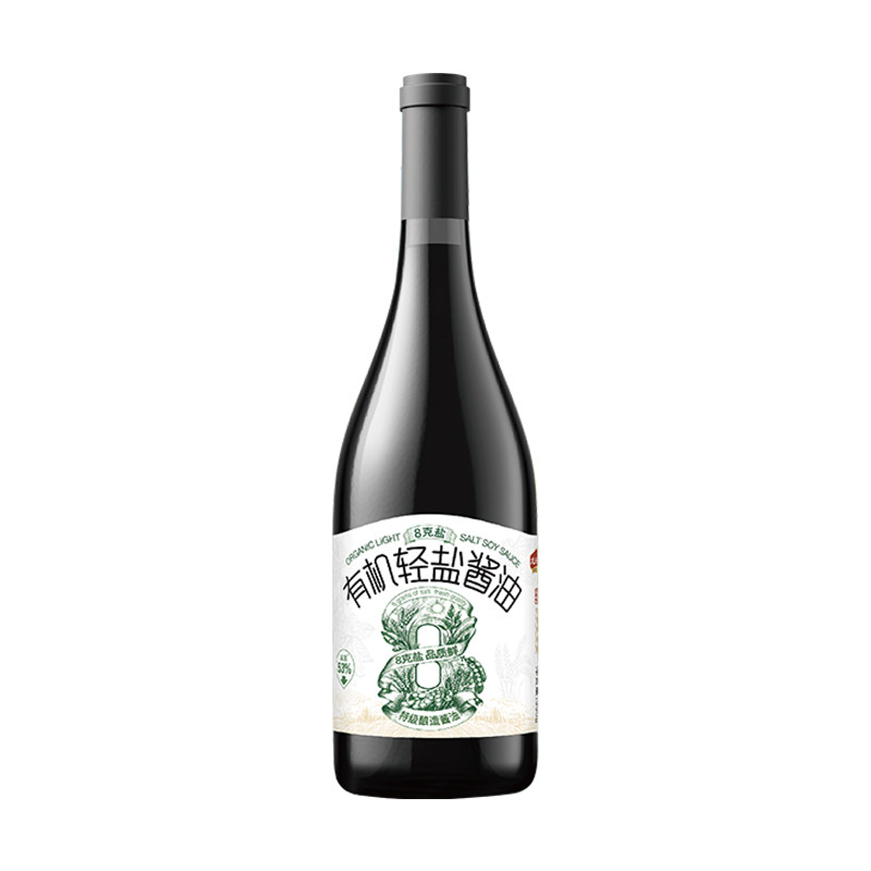 龙头山有机轻盐酱油特级减盐 8g盐仅 4 种原料宝宝儿童生抽 380g