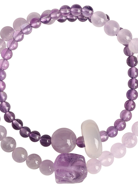 普陀山上岸紫水晶双圈叠戴手链