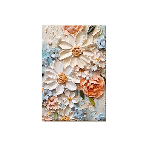 大芬村油画落地画奶油风客厅装饰画花卉玄关挂画沙发后背景墙壁画