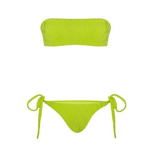 OceanMystery新款提花防滑抹胸三角性感比基尼女沙滩海岛度假泳衣