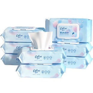 可心柔纯水湿巾纸婴儿手口专用清洁家用大包擦脸去污去油加大加厚