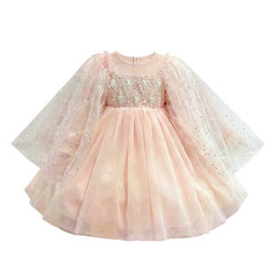 冰雪爱莎公主裙女童艾莎春装儿童服装生日新款艾沙春秋长袖连衣裙