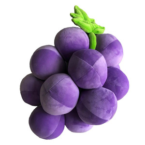 高品质紫色卡通Q胖葡萄公仔爆款水果抱枕靠垫INS毛绒玩具送人礼物