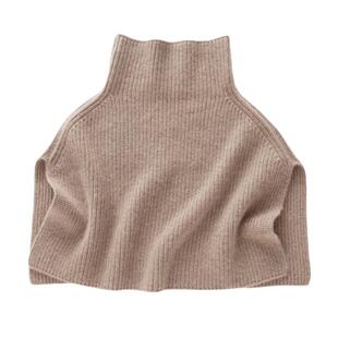 羊绒高领开叉披肩女秋冬套头围脖外搭多穿法羊毛针织斗篷围巾脖套