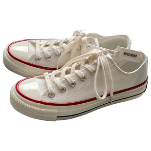 白色帆布鞋女ulzzang百搭低帮小白鞋女2026新款学生春季复古女鞋