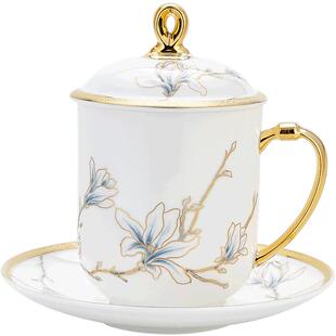 玛戈隆特进博盛宴带盖马克杯泡茶杯子喝水男生高级感家用待客会务