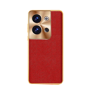 适用oppoReno9奢华手机壳5G女新款0pp0Reno9pro+曲面屏真素皮保护套PHMGX110网红高级9pro全包防摔外壳商务男