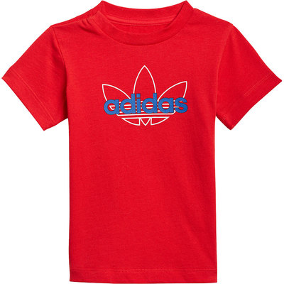 Adidas/阿迪达斯正品三叶草休闲婴童运动T恤宽松儿童短袖 GN2252