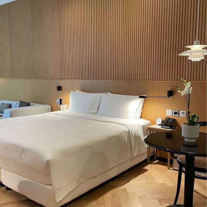 定制宾馆酒店布草民宿四件套床单面料支80提花品被套贡缎床