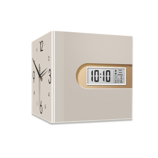 客厅转角时钟2026新款拐角钟表挂画高级感双面挂钟家用液晶表挂墙