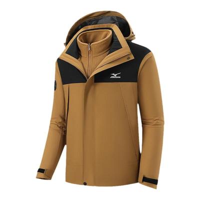 Mizuno/美津浓三合一冲锋衣男女士加绒保暖秋冬季户外防水登山服